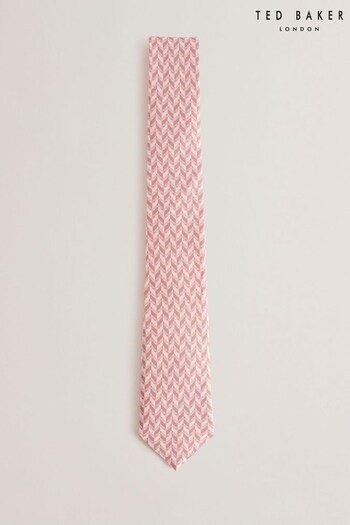 Ted Baker Pink Lacebt Geo Print Silk Tie (B65294) | £45