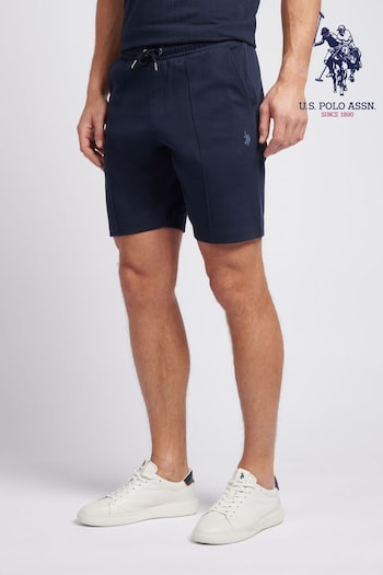 U.S. Polo storage Assn. Mens Blue Classic Fit Pin Tuck Shorts (B65299) | £50
