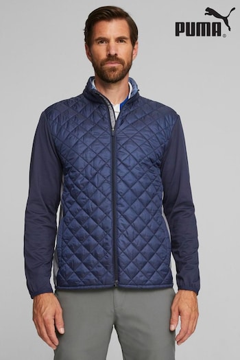 Puma solarcourt Blue Golf Frost Quilted Mens Jacket (B65381) | £130