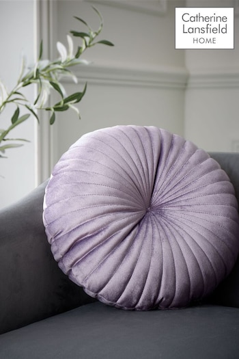 Catherine Lansfield Lilac Round Cushion Soft Touch Cushion (B65576) | £12