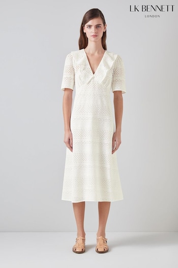 LK Bennett Ella Broderie Anglaise Dress (B65710) | £359