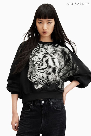 AllSaints Tigress Cygni Black Sweatshirt (B65737) | £99