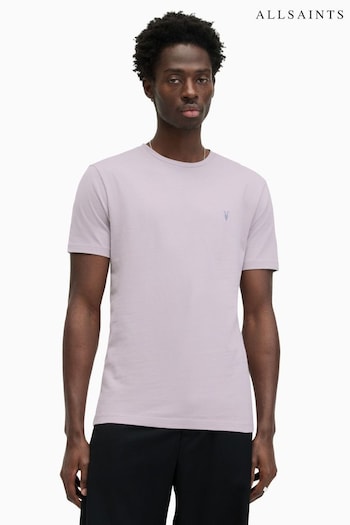 AllSaints Purple Brace Contrast Short Sleeve Crew T-Shirt (B65820) | £35