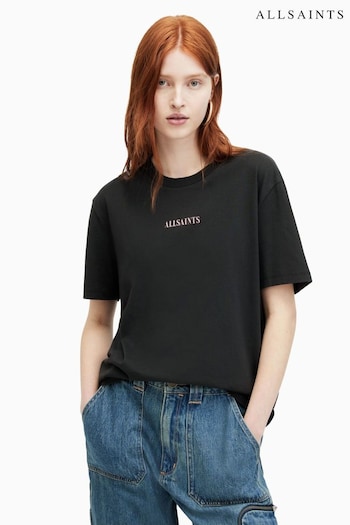 AllSaints Black Credi Boyfriend T-Shirt (B65890) | £55