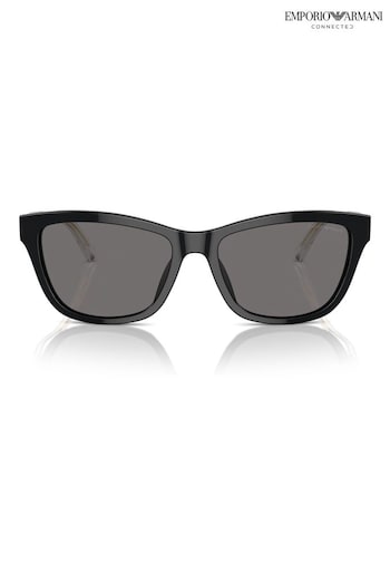 Emporio Armani Ea4227U Cat Eye Polarised Black Sunglasses (B66033) | £175