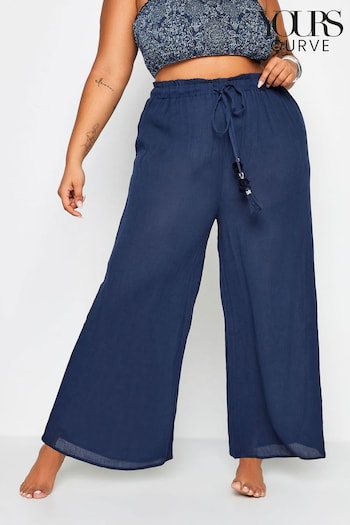 Yours Curve Blue Tassel Trousers (B66123) | £22