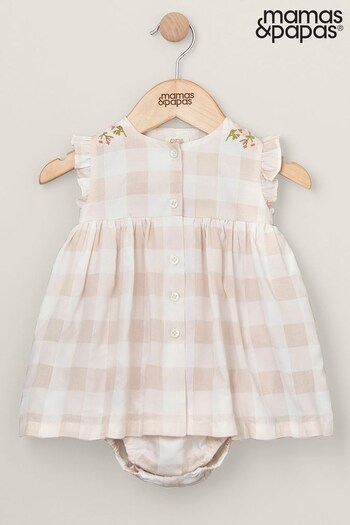 Mamas & Papas Pink Gingham Sun Cecilie Dress (B66125) | £29