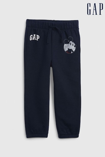 Gap Navy/Blue Disney Mickey Mouse Logo Pull On Baby Joggers (Newborn-5yrs) (B66341) | £15