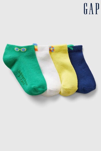 Gap Green Print Crew Socks 4 Pack (B66422) | £8