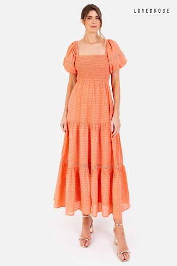 Shirring Front Tiered Midaxi Dress Toj With Trim Detail (B66474) | £80
