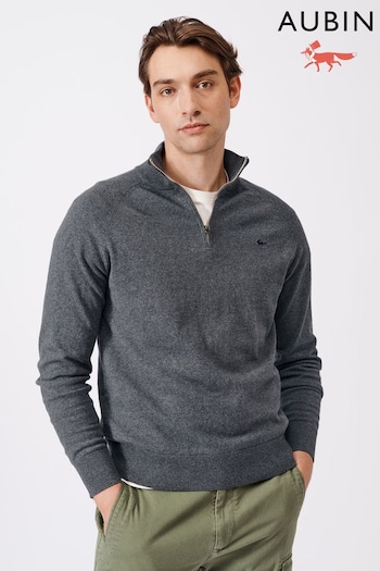 Aubin Bonby Zip Neck Cotton Jumper (B66590) | £79