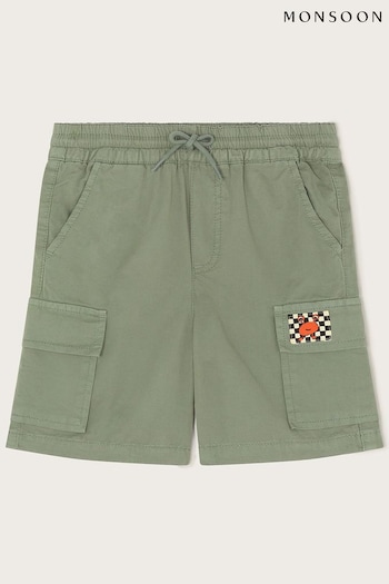Monsoon Green Canvas Cargo Shorts (B66763) | £23 - £27
