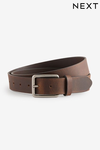 Brown Burnished Leather Belt (B66769) | £0