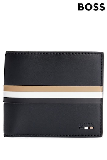 BOSS Black Faux-Leather Wallet With Signature Stripe and Polished Hardware (B66857) | £119