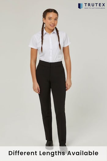 Trutex Straight Leg Twin Pocket Girls Black School Cotone Trousers (B66876) | £25 - £29
