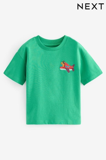Green Giraffe Transport Short Sleeve T-Shirt (3mths-7yrs) (B66920) | £5.50 - £7.50