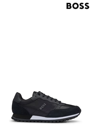 BOSS Black Raised-Logo Trainers in Mixed Materials (B66993) | £199
