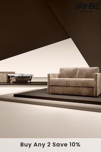 Jay-Be Luxe Velvet Cedar Mink Brown Slim 2 Seater Sofa Bed (B67237) | £2,800