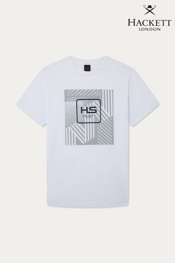 Hackett London Men Short Sleeve White T-Shirt (B67246) | £80
