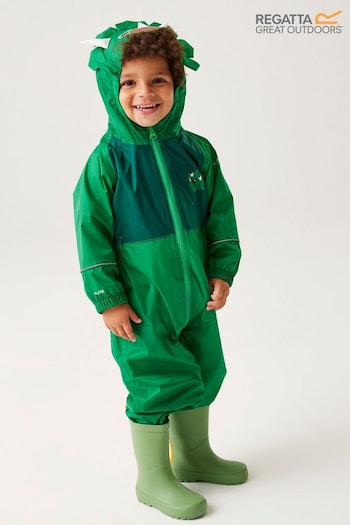 Regatta Green Regatta Kids Charco Waterproof Puddlesuit (B67287) | £35