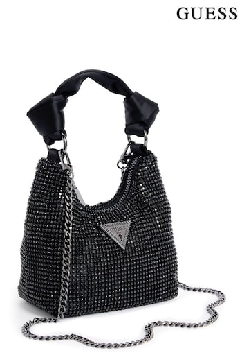 GUESS CARAMEL Lua Rhinestone Embellished Hobo Bag (B67333) | £115