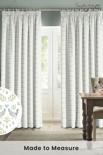 Sophie Allport White Spring Chick Made to Measure Curtains (B67360) | £91