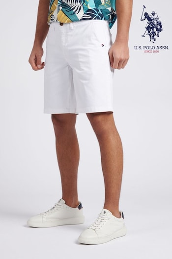 U.S. wplw2011white Polo Assn. Mens Classic Chinos Shorts (B67381) | £55