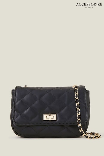 Accessorize Quilted Cross-Body Black Bag (B67444) | £25