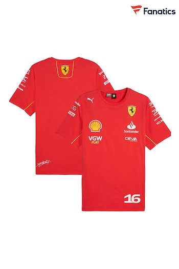 Fanatics Red Scuderia Ferrari 2024 Team Charles Leclerc T-Shirt (B67477) | £71