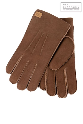Just Sheepskin Brown Rowan Gloves (B67502) | £85