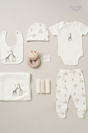 Rock-A-Bye Baby Boutique Cotton Print 10-Piece White Baby Gift Set (B67875) | £36
