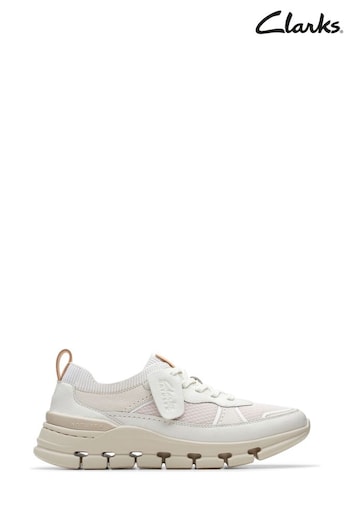 Clarks White Combi Nature X Cove Shoes (B67954) | £100