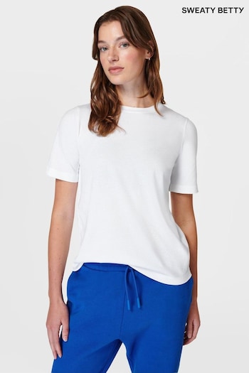 Sweaty Betty White Essential Crew Neck T-Shirt (B67977) | £30