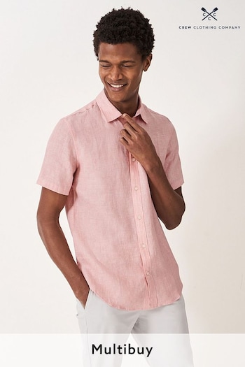 Crew Clothing Company Short Sleeve Linen Classic Shirt (B68043) | £59