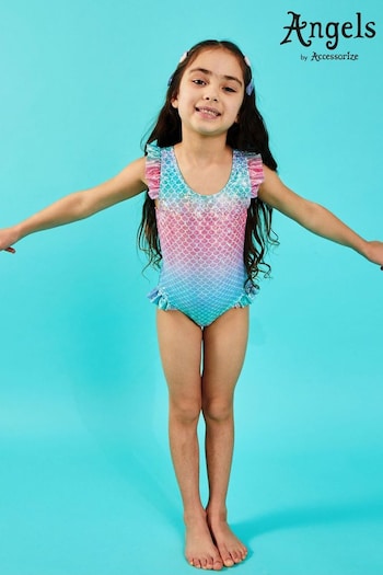 Angels By Accessorize Girls Pink Mermaid Swimsuit (B68069) | £16 - £17