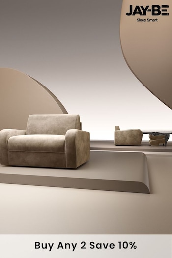 Jay-Be Luxe Velvet Cedar Mink Brown Deco Snuggle Sofa Bed (B68081) | £2,500