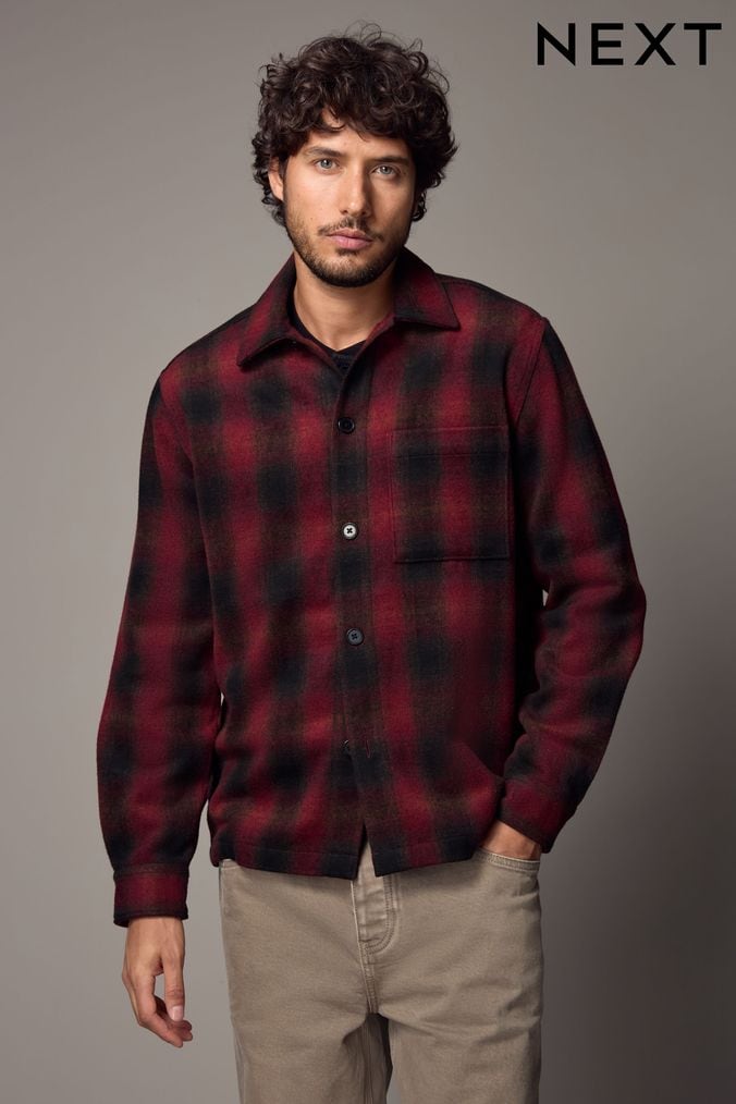 Red check coat mens online