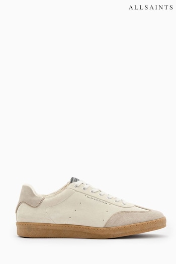 AllSaints White Leo Suede Low Shoes (B68375) | £149