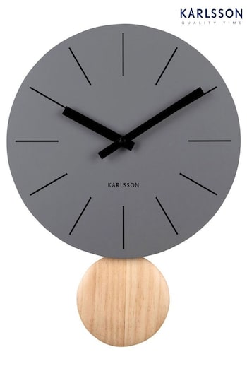 Karlsson Dark Grey Arlo Pendulum Wall Clock (B68474) | £69