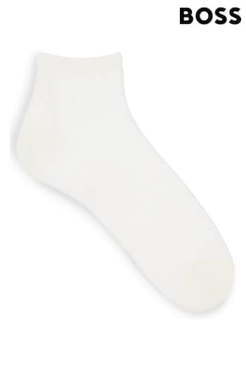 BOSS Cream Monogram Logo Knit Ankle Socks (B68579) | £16