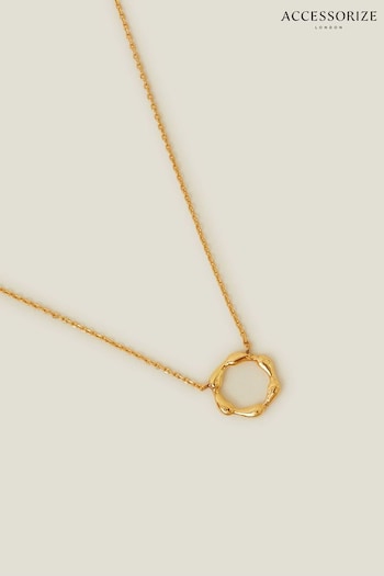 Accessorize 14ct Gold Tone Molten Flower Pendant Necklace (B68716) | £16
