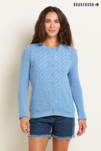 Brakeburn Blue Wave Pointelle Knitted Cardigan (B68781) | £45
