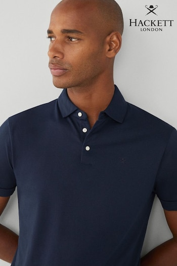 Hackett London Men Blue Short Sleeve Polo Shirt (B68784) | £100