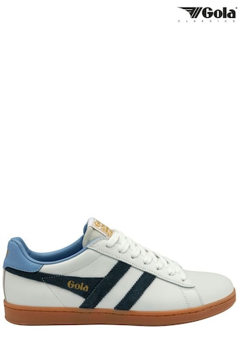 Gola White Men's Equipe II Leather Lace-Up Trainers (B68911) | £75