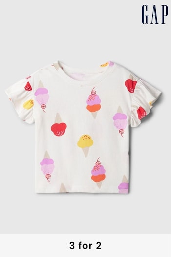 Gap White Mix and Match Ruffle Short Sleeve T-Shirt (Newborn-5yrs) (B68942) | £8