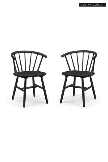 Julian Bowen Set of 2 Black Modena Dining Chairs (B68946) | £185