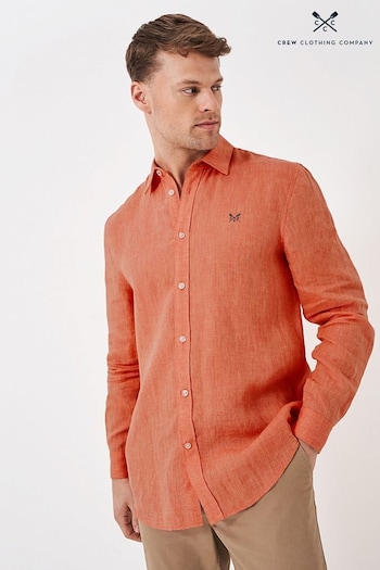 Crew Clothing Plain Linen Classic Long Sleeve Shirt (B69059) | £69