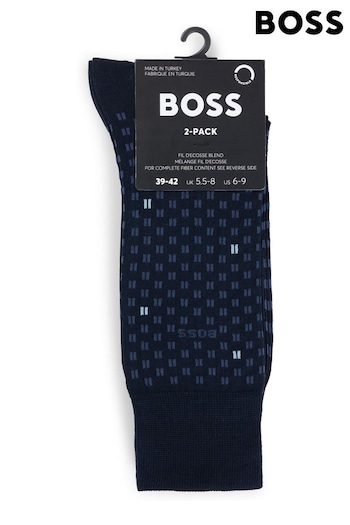 BOSS Blue Two-Pack Of Regular-Length Socks In A Cotton Blend (B69082) | £21