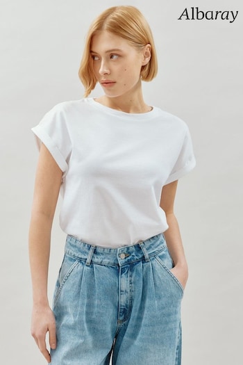 Albaray Roll Back White T-Shirt (B69245) | £29