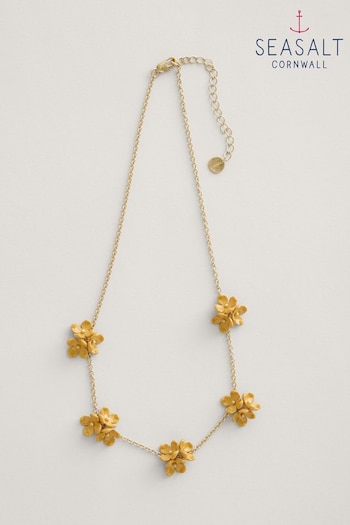 Seasalt Cornwall Yellow Corsage Flower Chain Necklace (B69326) | £36